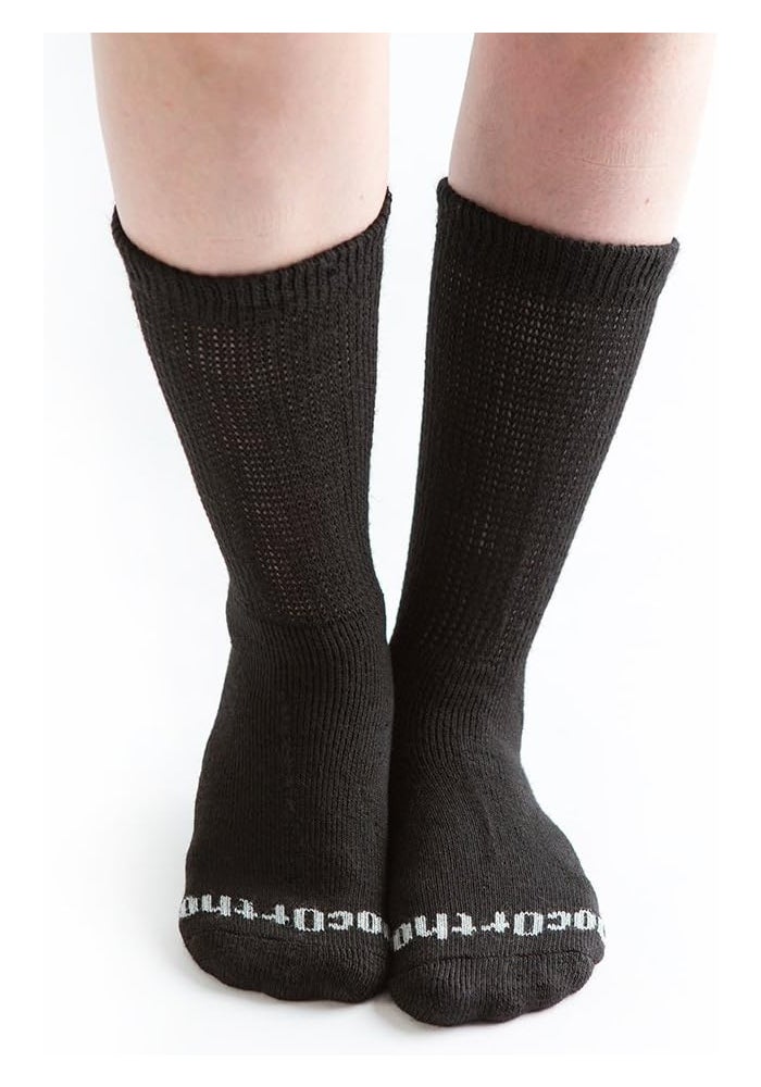 Doc Ortho Ultra Soft Loose Fit Diabetic Socks for Men and Women - 3 Pairs, Crew Length - Image 2