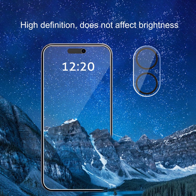 Ailun 3Pack Privacy Screen Protector for iPhone 16 Plus [6.7 inch]+3Pack Camera Lens Protector,Dynamic Island Compatible,Anti Spy Private Tempered Glass[9H Hardness] - Image 3
