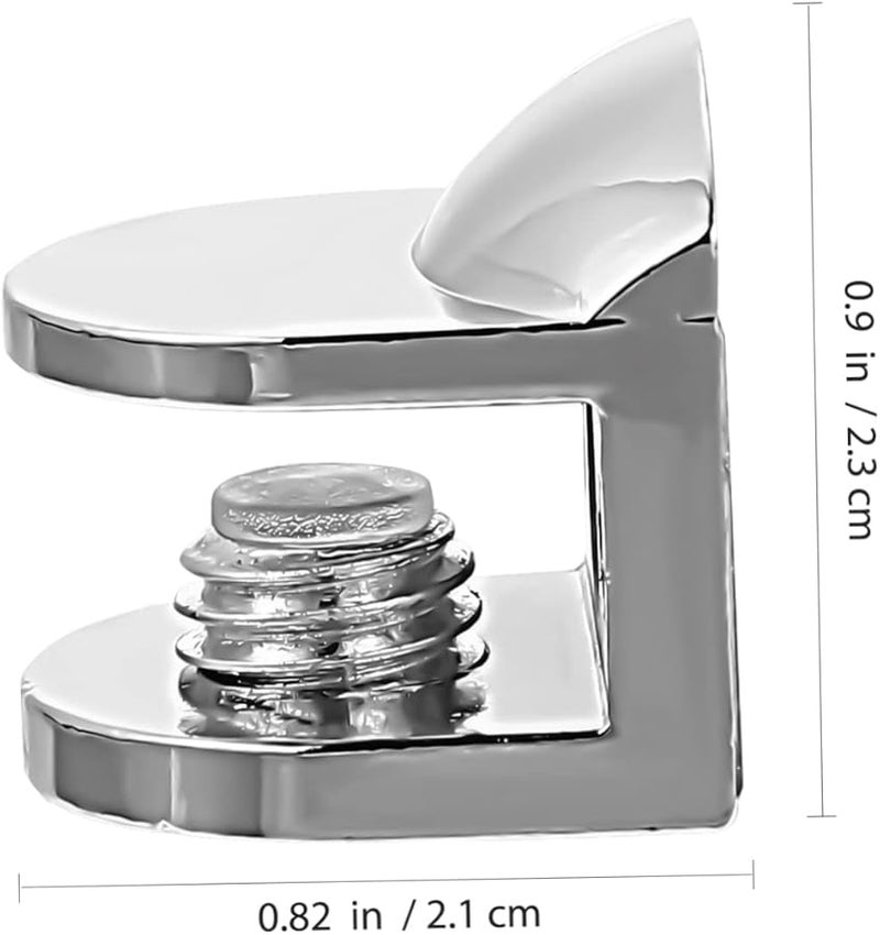 Tehaux Glass Clamps Bracket Set Of 2 For Shelves Elegant Design Easy To Install - Image 3