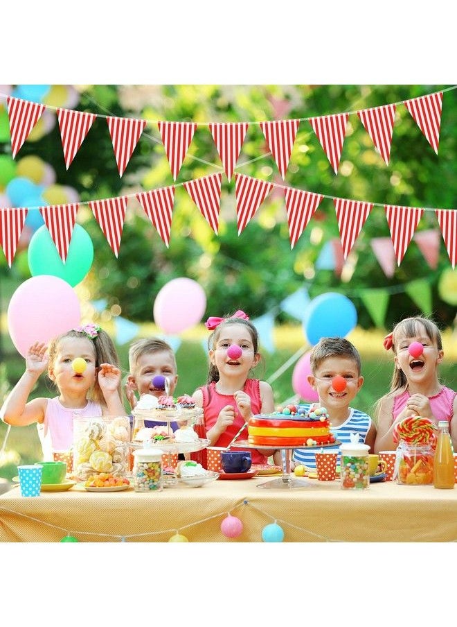 BOAO - 5 Packs Carnival Circus Party Decorations Supplies Circus Carnival Bunting Banner Red And White Pennant Banner Triangle Bunting Flag For Carnival Birthday Party 7.4 X 10.8 Inch - Image 1