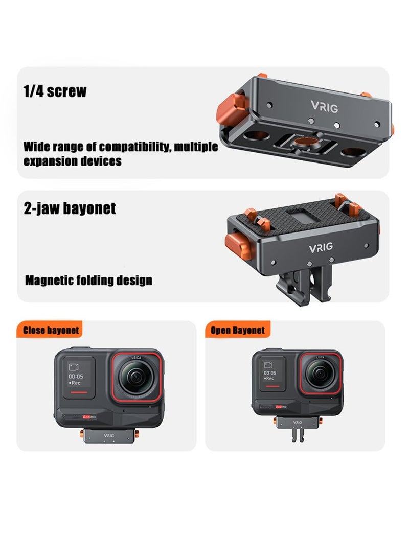 For Insta360 Ace Pro/Ace Magnetic Quick Release Adapter Tripod Adapter Mount with 1/4" Extension Bracket, Magnetic Sets