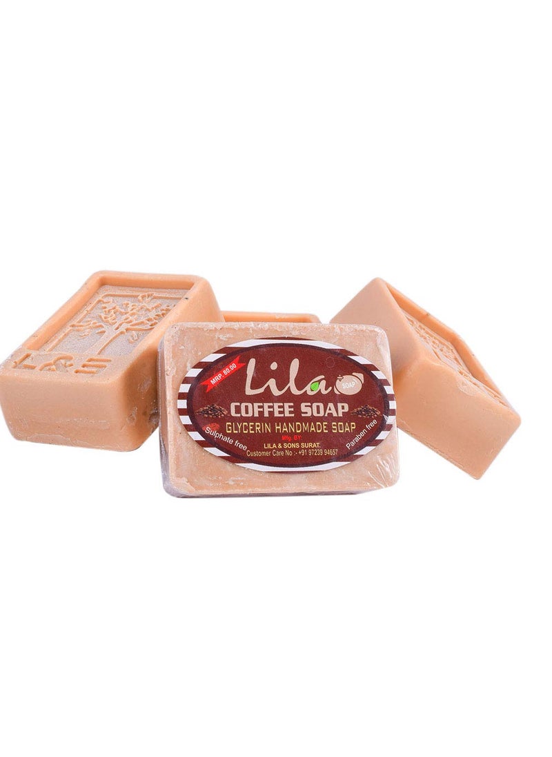 LS LS Lila Handmade Coffee Soap With Glycerin Sulphate And Paraben And Dyes Free Pack Of 4 100 Grams  - Image 1