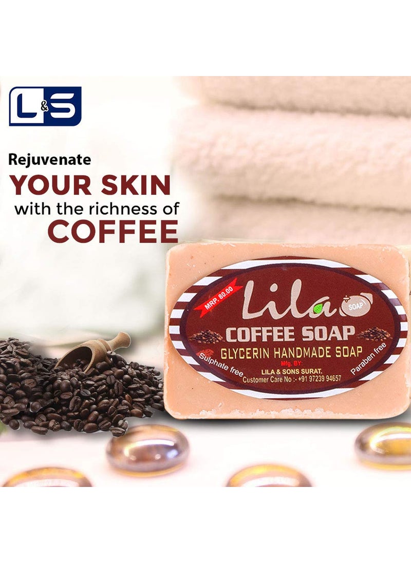 LS LS Lila Handmade Coffee Soap With Glycerin Sulphate And Paraben And Dyes Free Pack Of 4 100 Grams  - Image 2