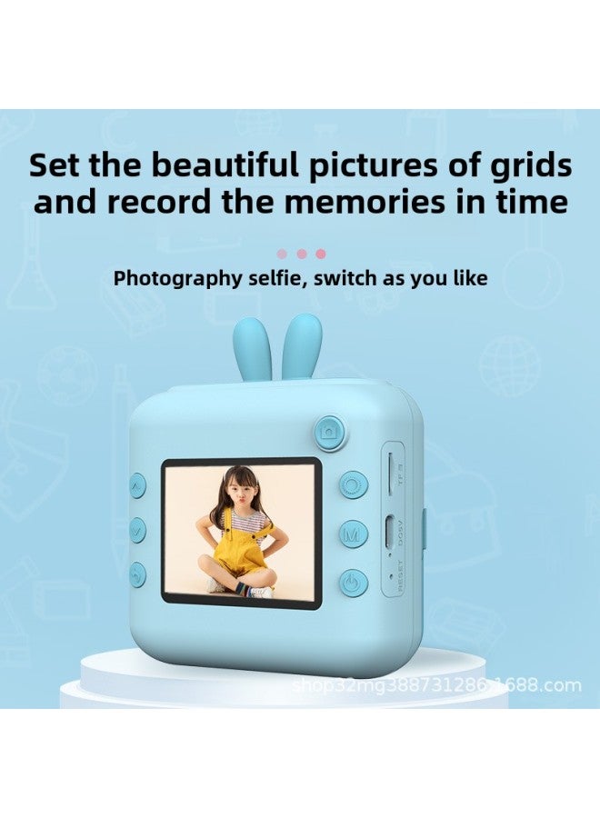 Generic Style Children's Digital Camera, Cute Cartoon Mini Photo Printing Digital HD Printing Camera-Color: 64G Can Print And Send 11 Rolls Of Paper  - Image 3