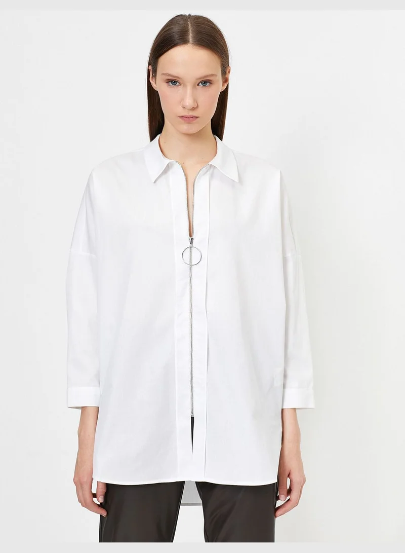 KOTON Zipper Detailed Shirt