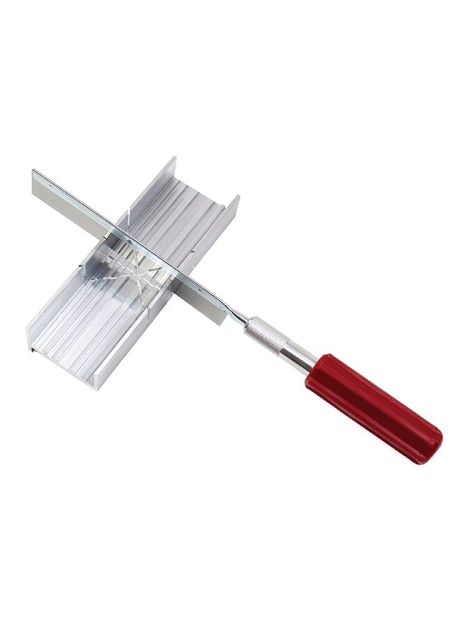 Metal Mitre Box Set With Handle and Razor Pull Saw Blade - Small 6-Inch Aluminum and Steel Tool for Wood, Plastic, and Soft Metals, 2 Cutting Angles - Image 2