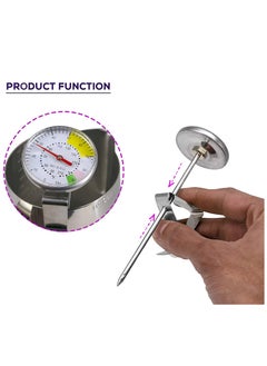 MIBRU Thermometer Kitchen Suitable for Milk Coffee and Water Silver Stainless Steel analog colored 13.5cm  - Image 2