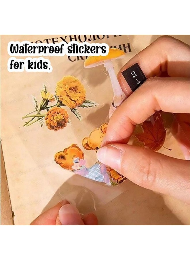 فنبلاست ملصقات ذاتية اللصق من FunBlast، 640 قطعة / 100 ورقة، ملصقات طبيعية عتيقة، ملصقات زخرفية عتيقة لسجلات القصاصات، ملصقات للمشروع، مجموعة ملصقات على الطراز الياباني، مجلات، سجل القصاصات (متعدد الألوان) - Image 5