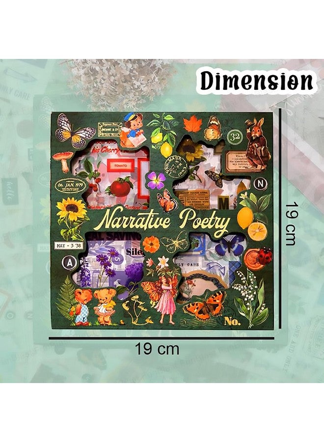 فنبلاست ملصقات ذاتية اللصق من FunBlast، 640 قطعة / 100 ورقة، ملصقات طبيعية عتيقة، ملصقات زخرفية عتيقة لسجلات القصاصات، ملصقات للمشروع، مجموعة ملصقات على الطراز الياباني، مجلات، سجل القصاصات (متعدد الألوان) - Image 2