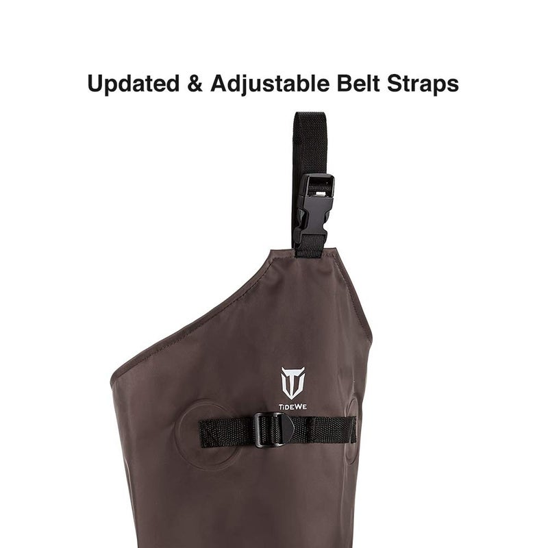 TIDEWE Hip Wader, Lightweight Hip Boot for Men and Women, 2-Ply PVC/Nylon Fishing Hip Wader Brown Size 14 - Image 4