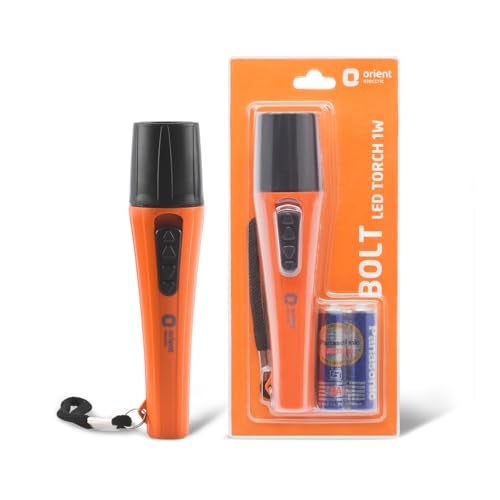 Orient Electric Bolt LED Torch Light | Orange & Black, Pack of 10 - Image 1