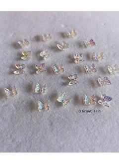 ORiTi 20Pcs 3D Nail Charms Gummy Butterfly Aurora AB Colors Butterfly Resin Stones Gel Polish Rhinestones for Manicure Decor  - Image 2