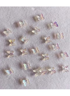 ORiTi 20Pcs 3D Nail Charms Gummy Butterfly Aurora AB Colors Butterfly Resin Stones Gel Polish Rhinestones for Manicure Decor  - Image 4