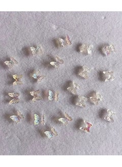ORiTi 20Pcs 3D Nail Charms Gummy Butterfly Aurora AB Colors Butterfly Resin Stones Gel Polish Rhinestones for Manicure Decor  - Image 5