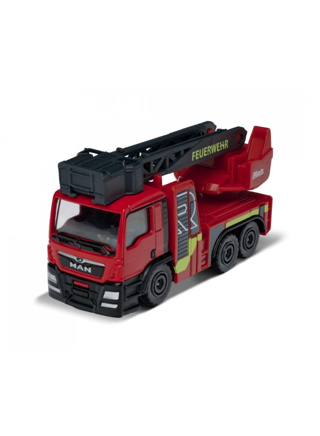 Majorette MAN TGS Fire Brigade with Ladder – Realistic Die-Cast Fire Truck Toy 1:64, Pull-Back Action, Moveable Ladder & Authentic Design – Rescue Vehicle for Kids Ages 3+ - Image 2