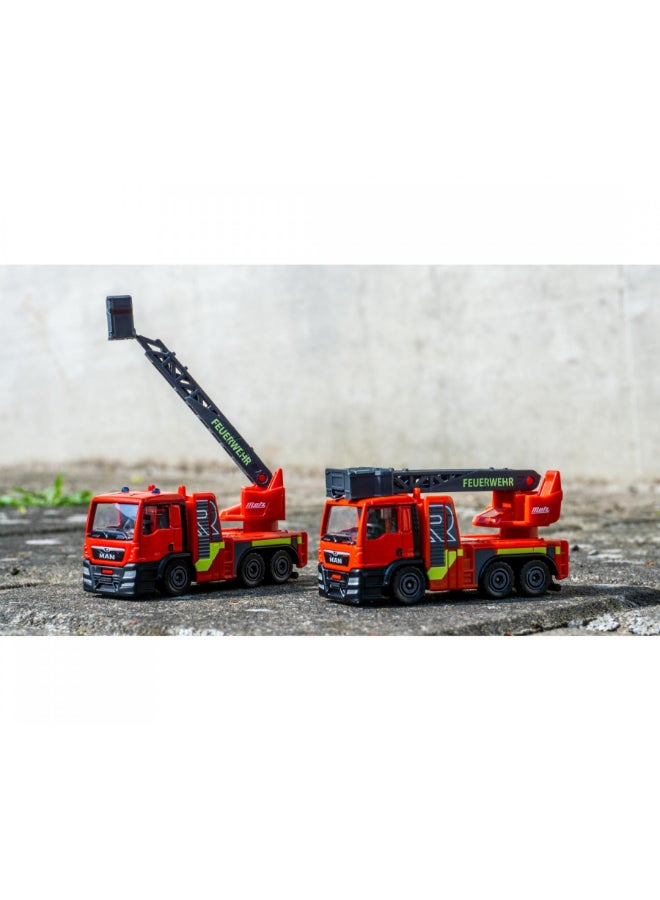 Majorette MAN TGS Fire Brigade with Ladder – Realistic Die-Cast Fire Truck Toy 1:64, Pull-Back Action, Moveable Ladder & Authentic Design – Rescue Vehicle for Kids Ages 3+ - Image 5
