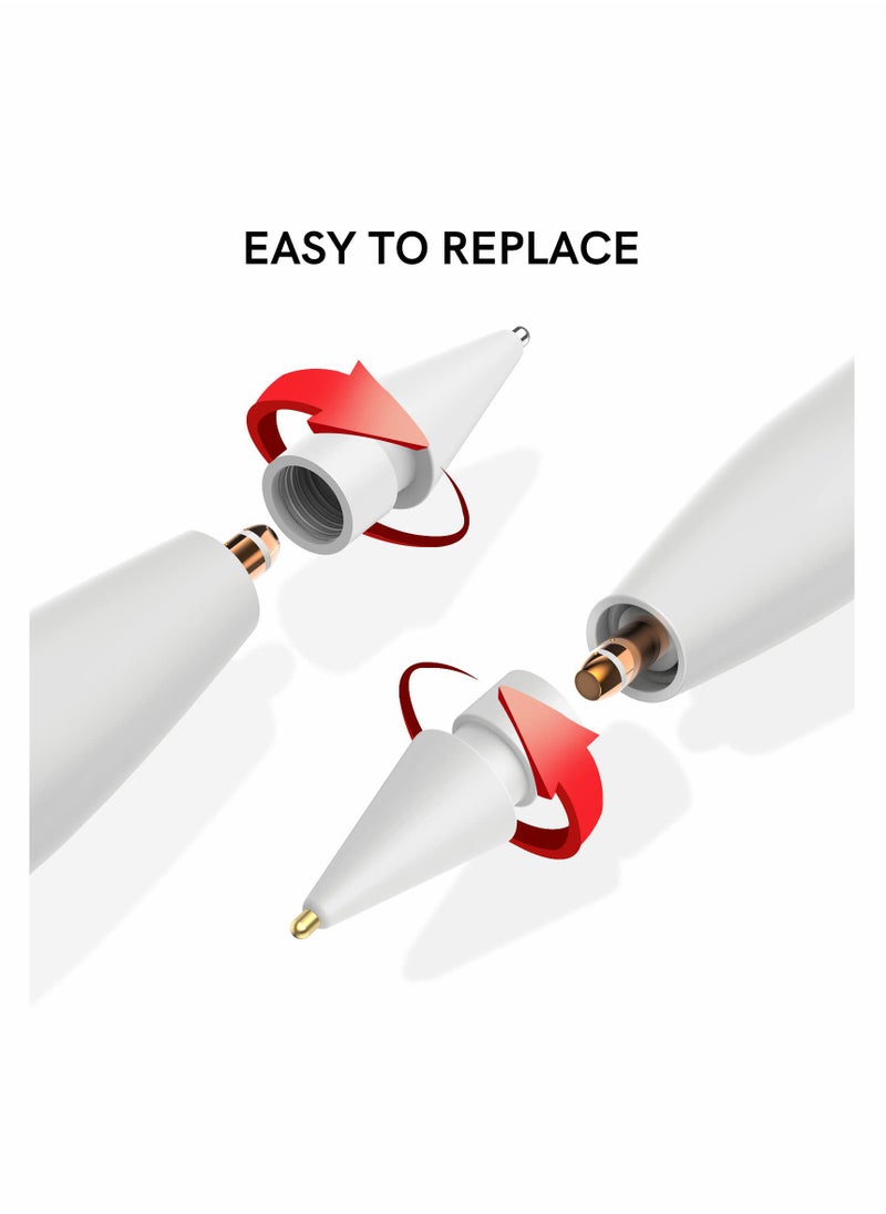 KASTWAVE - Replacement Tips for Apple Pencil, 3 Pack Compatible with Apple Pencil 2nd Gen and 1st Gen, No Wear Out Fine Point Precise Control Pen Like Nibs for Apple Pencil (Clear+Black+White) - Image 1