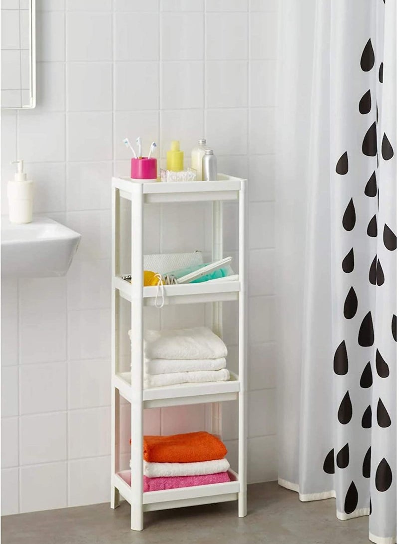 إي وورلد رف منظم رف قابل للتعديل من قطعتين من 4 طبقات قابل للتمديد للمطبخ المنزلي والحمام - Image 2