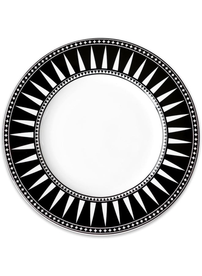 CASKATA Unique Design Salad Plates Set of 4 HighDesign LeadFree Porcelain Dinnerware Plate Set Black Dinnerware Set for Entertaining Everyday Thanksgiving Wedding or Birthday Gifts 8.5 in - Image 1