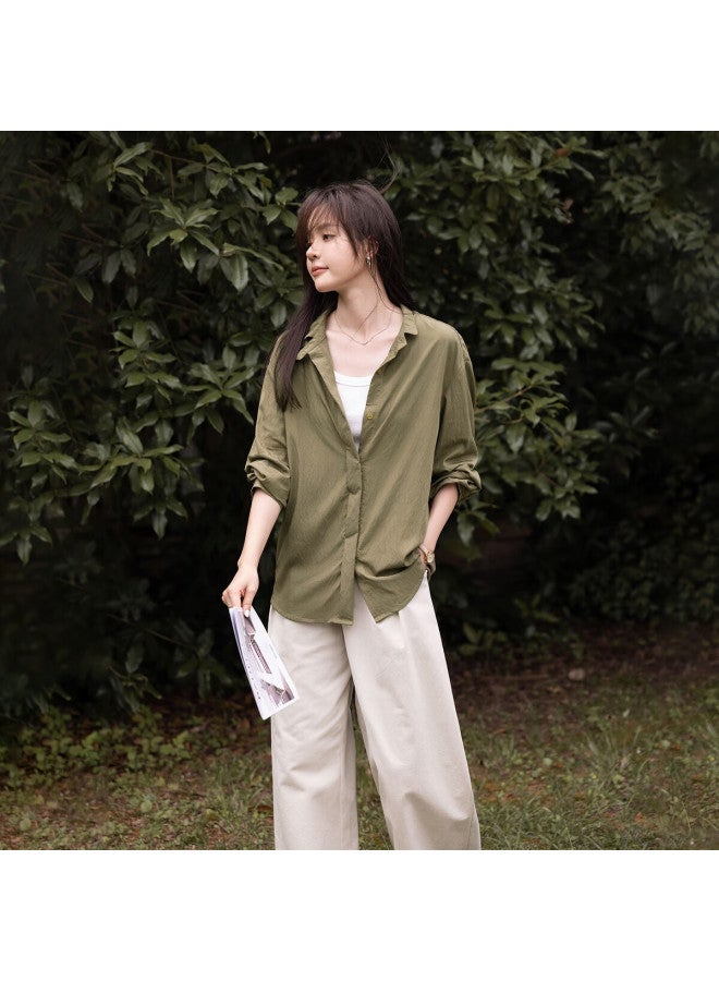 Mt Lazy New Chinese Style Shirt Autumn Small Turn-down Collar Basic Versatile Long Sleeve Shirt - Image 5
