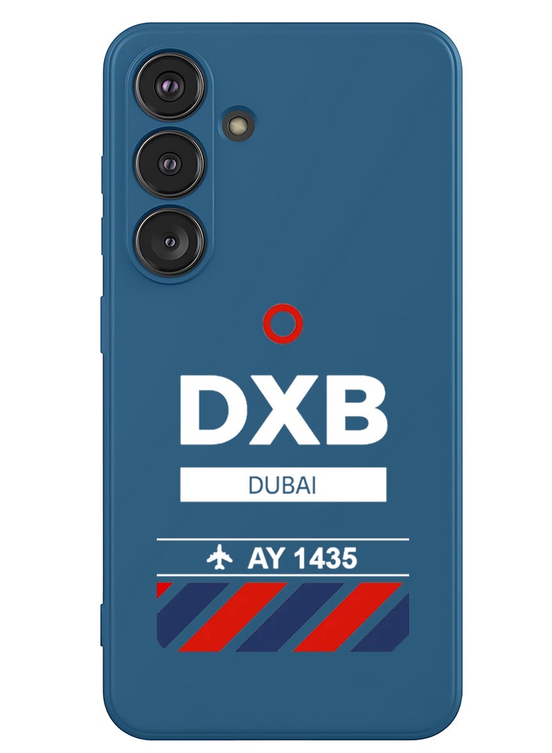 Theodor Protective Slim Fit Case Liquid Silicone Cover with Full Body Protection Anti-Scratch Shockproof Case For Samsung Galaxy S25 (Blue) - DXB Airport - White - Image 1