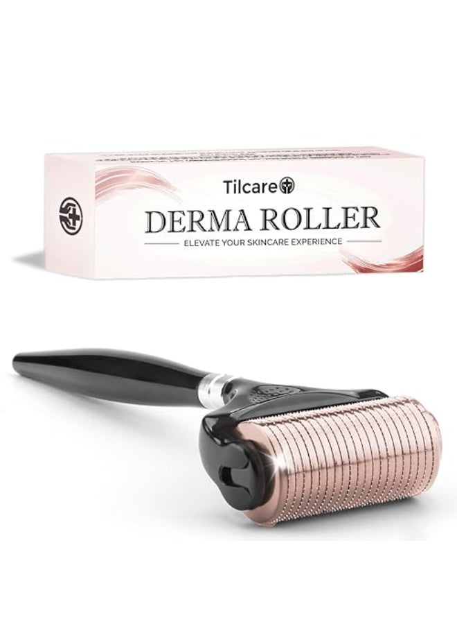 Tilcare UltraWide Derma Roller for Face AtHome Microneedling Kit 025 mm Microneedle Roller for Skin Care Derma Roller for Scalp Hair and Beard Superior to a Microneedling PenDerma Pen - Image 1