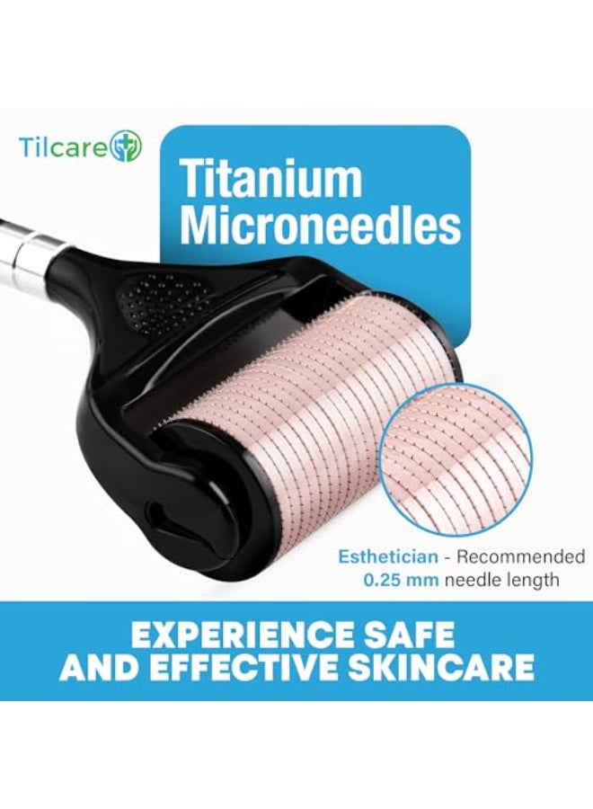 Tilcare UltraWide Derma Roller for Face AtHome Microneedling Kit 025 mm Microneedle Roller for Skin Care Derma Roller for Scalp Hair and Beard Superior to a Microneedling PenDerma Pen - Image 3