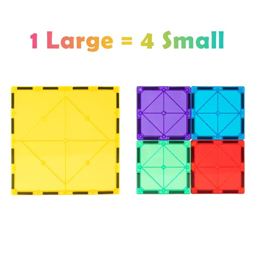 Gemmicc 8 PCS Large Magnetic TilesJumbo Magnet Base PlatesSTEM Magnetic Building Blocks for Kids Boys Girls - Image 5