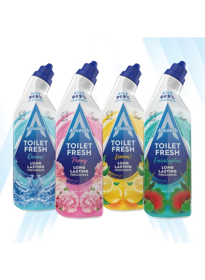Astonish Toilet Fresh Eucalyptus Long Lasting Fragrance Kills 99.9% Bacteria 360 Degree Easy Cleaning Prevent Limescale Buildup Fast Working Cruelty Free Vegan 750ML - Image 4