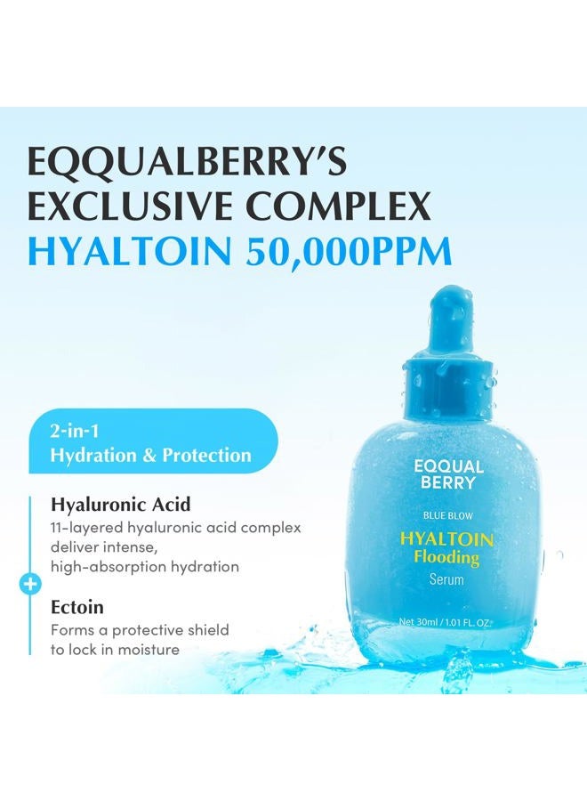 eqqualberry سيروم هايالتوين فلوودينغ سموذي – ترطيب عميق للعناية بالبشرة الكورية مع 11 حمض هيالورونيك، إكتوين ومياه جليدية، تعزيز الحاجز مع 5 سيراميدات، إشراقة جديدة (1.01 أونصة / 30 مل) - Image 5