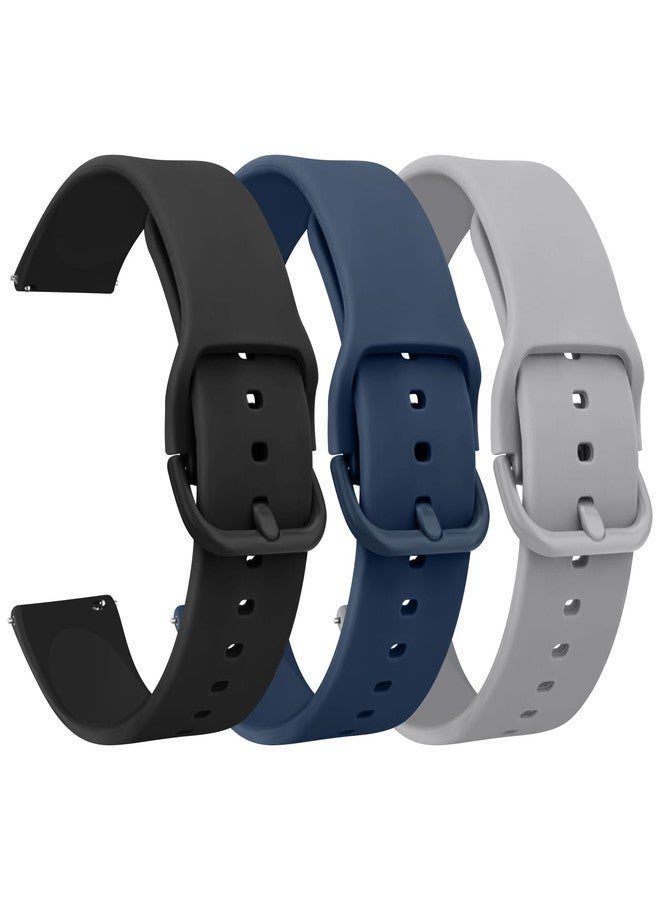 Meliya 3-Pack Silicone Bands for TOZO S5/S6/S3 Smartwatch Bands, Soft Silicone Sport Adjustable Replacement Straps for CMF Watch Pro/Pro 2 Women Men (Black+Navy Blue+Gray) - Image 1