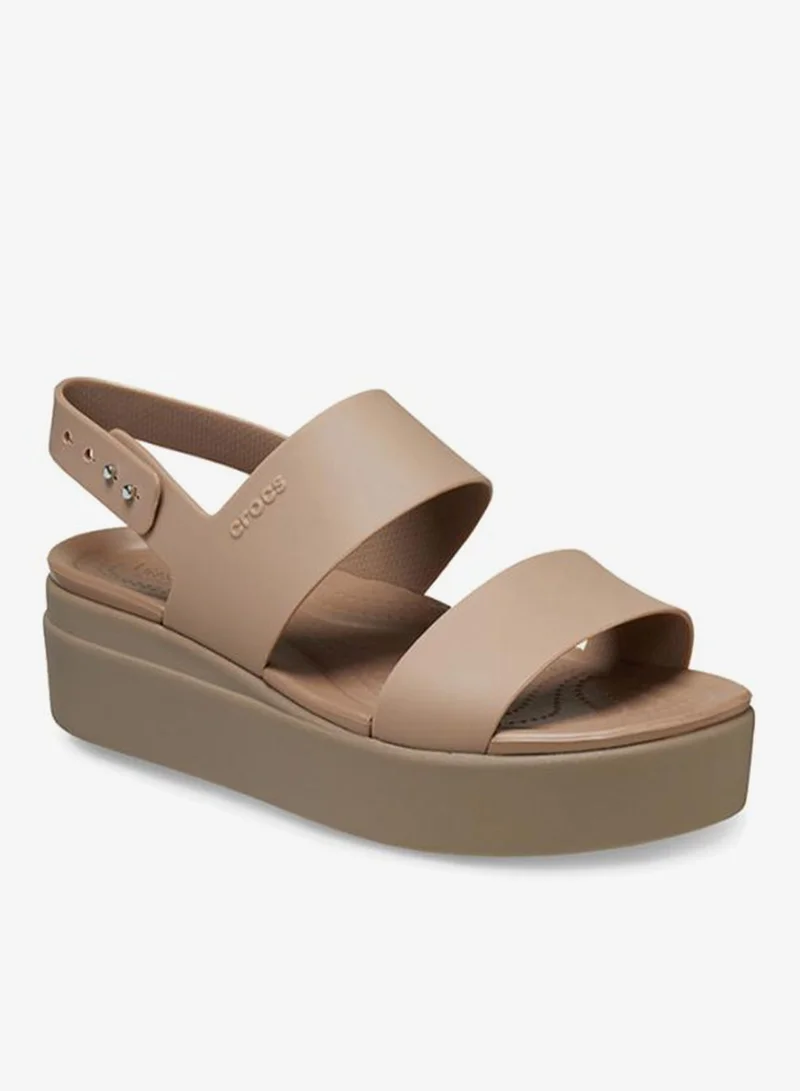 crocs Latte/Mushroom Brooklyn Low Wedge Sandals for Women | Best Price UAE