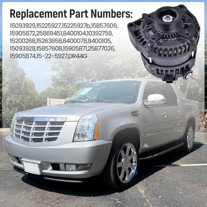 FuseRish 15093928 High Output 300A 14V Alternator Compatible with 07-2011 Escalade 6.0L 6.2L; for Avalanche Suburban Tahoe 4.8 5.3 6.0 6.2L 07-2011; Yukon 07-2011; H2 6.2L 08-09; Replace 15857609 15200268 - Image 2