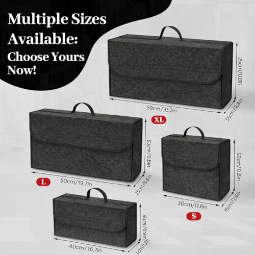 GREENSHEEP Trunk Organizer Heavy-Duty, Non-Slip with Lid Felt Storage Expandable Easy to Clean AntiSlip Utility Tool Sturdy Foldable Boot Bag for Cars, Trucks & SUVs (1 Pc, Dark Grey, Medium) - Image 5