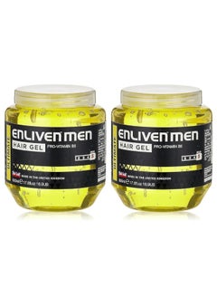 ENLIVEN 2 pieces of Ultimate Pro Vitamin B5 Hair Gel, Hold 5, Yellow, 500 ml  - Image 1