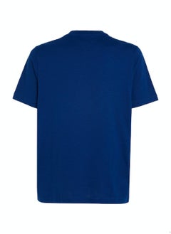 TOMMY HILFIGER Men's Textured Featuring a Crew Neck T-Shirt -  Pure organic slub cotton, Blue  - Image 4