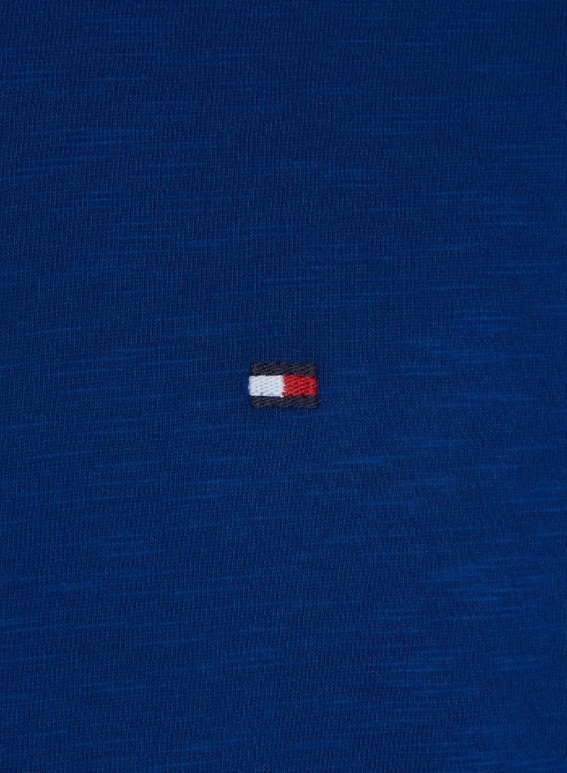 TOMMY HILFIGER Textured Featuring a Crew Neck T-Shirt -  Pure organic slub cotton
