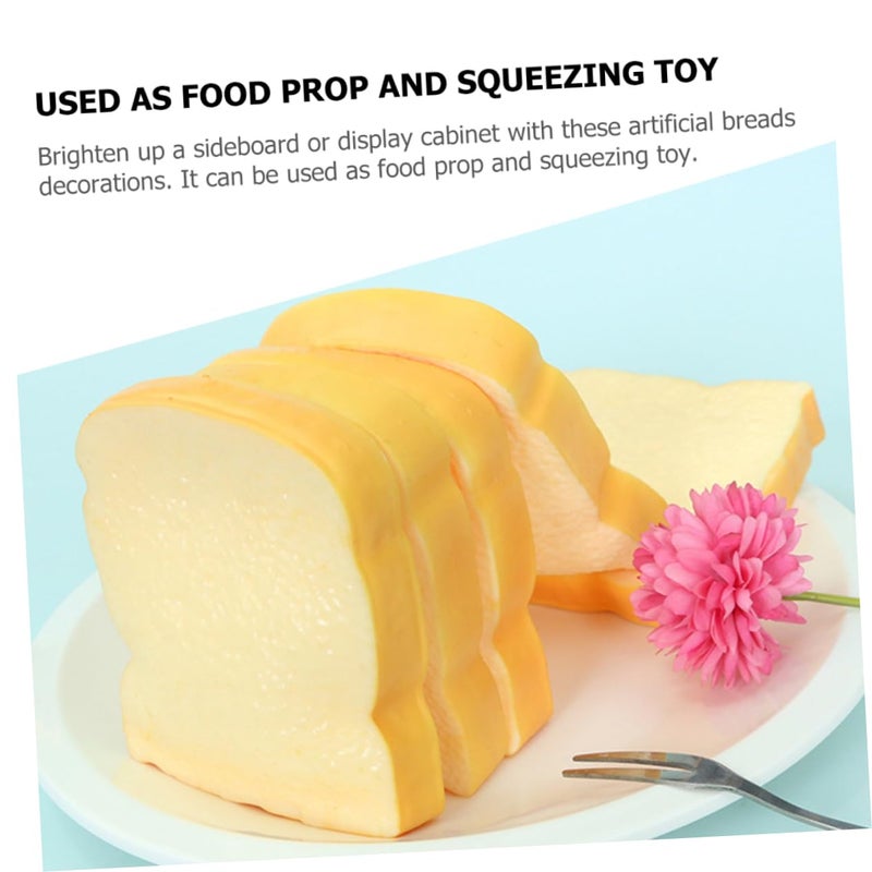 Lifelike Artificial Toast Slice Food Prop for Photography Kitchen Decoration and Play Simulation - Image 4