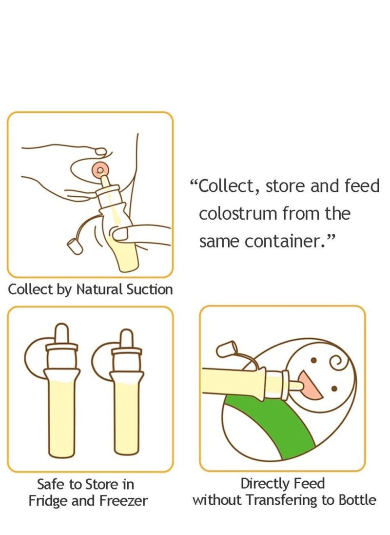 haakaa - Haakaa Colostrum Collector Set for Breastfeeding Mothers to Collect, Store and Feed Colostrum, Includes a Portable Case and a White Cotton Cloth Wipe, 4ml x 6pcs - Image 1