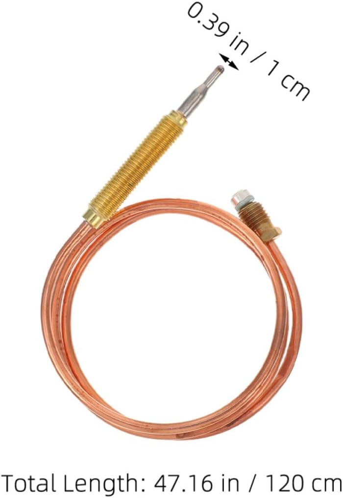 VOSAREA Copper Fireplace Thermocouple Replacement with Accurate Flame Detection, Compact Golden Sensor for Fireplace Heater Safety and Efficient Heat Control - Image 2
