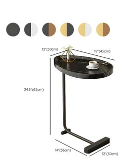 Y&D Small Side Table C Shaped End Table for Sofa and Bed, TV Tray Table with Metal Frame for Couch, Living Room, Bedroom  - Image 2