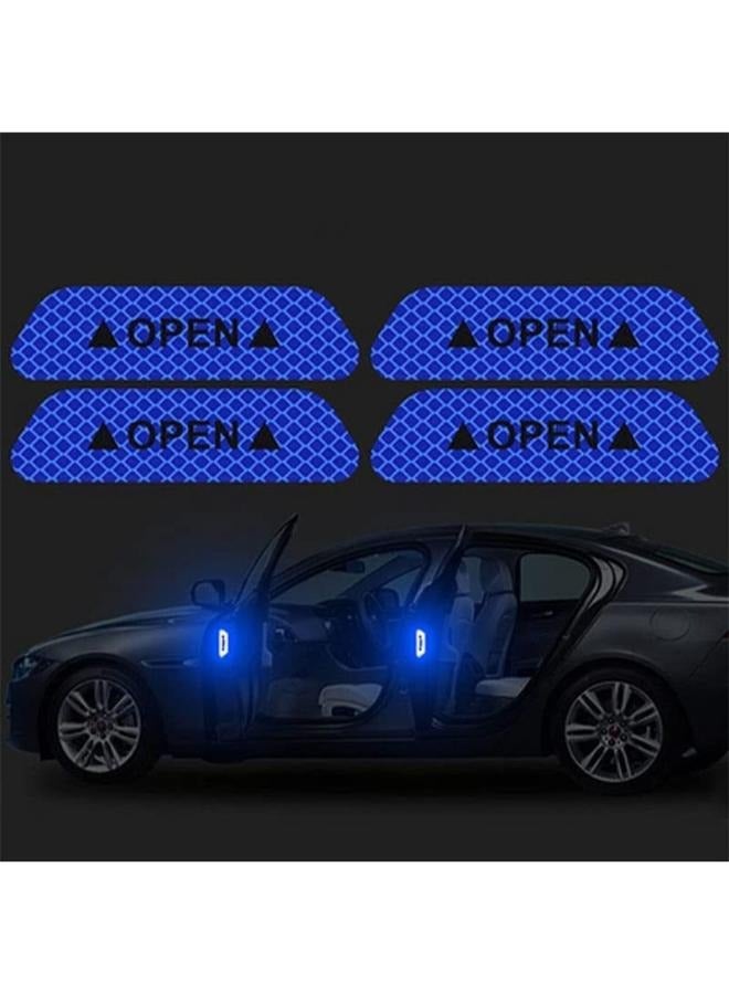 EasyLife 4 Pieces Car Door Stickers Warning Mark Reflective Tape Auto Exterior Accessories Open Sign Safety Reflective Strip  - Image 3