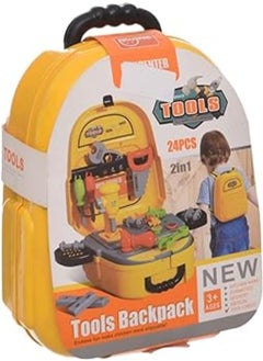 Generic Generic Plastic Tools Back Pack For Boys Set Of 24 Pieces - Yellow Black 