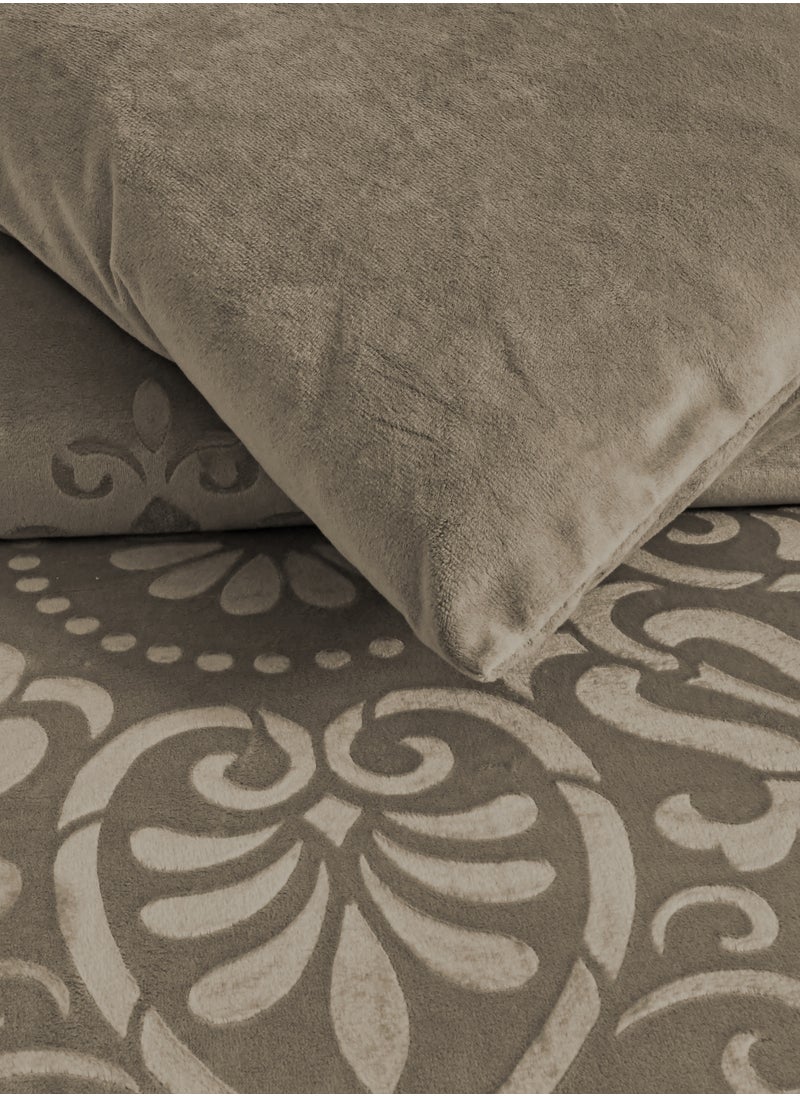 Velvet Comforter Sets, 5 Pcs Single Size, Fits 120 x 200 cm Single Size Bed, With Removable Filling, Soft, Warm