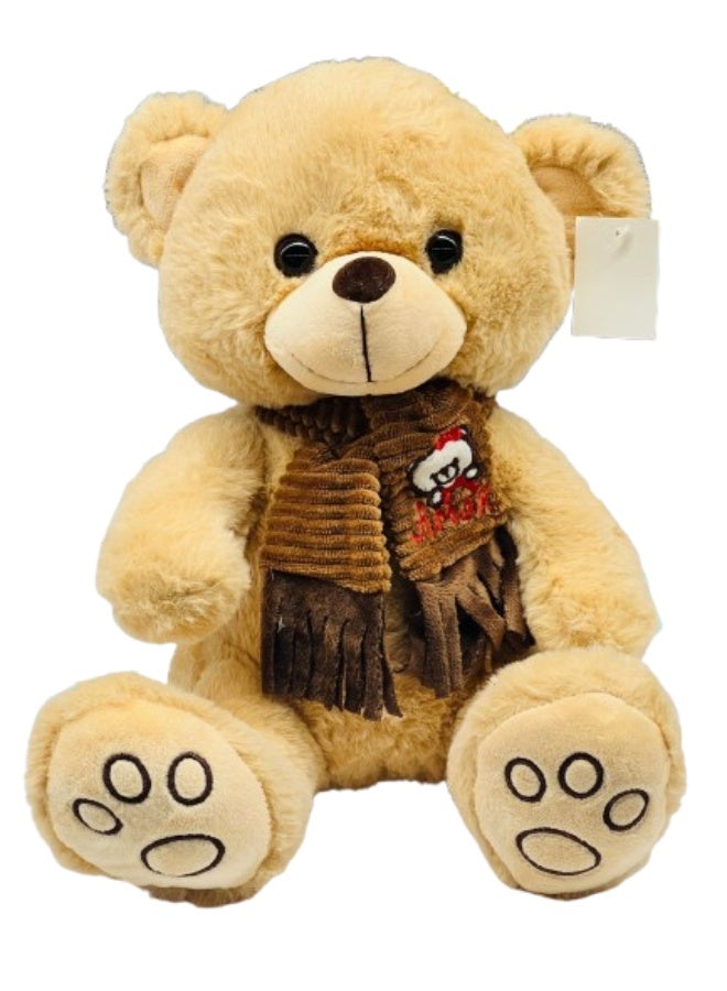 AMOR Teddy Bear Soft Toy – 30cm Plush Cuddly Bear with Scarf | Perfect Valentine’s Day Gift for Girlfriend, Birthday, Anniversary & Special Occasions - Image 1