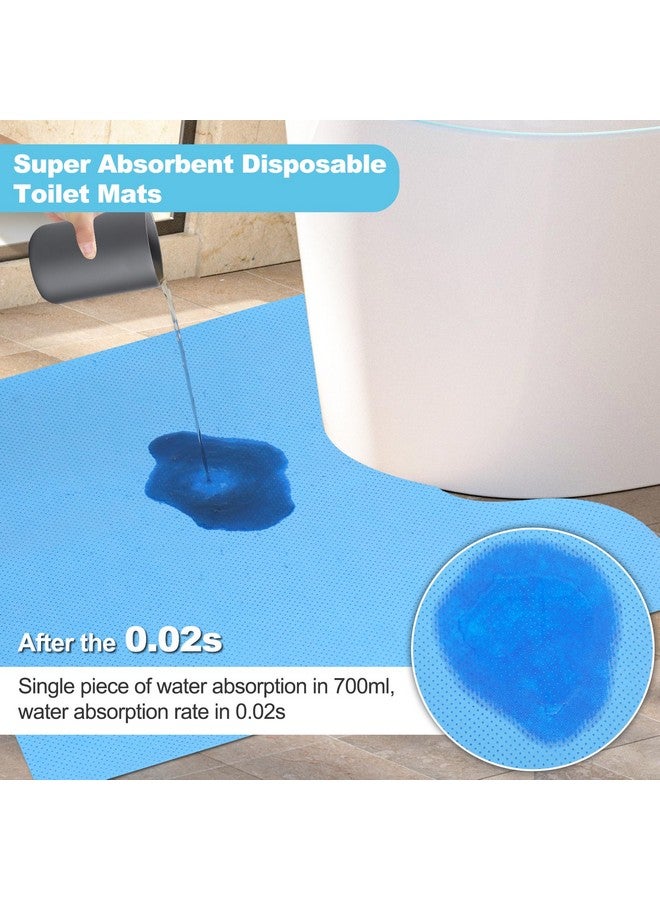Miumoon Upgraded 25 Pack Disposable Toilet Mats,Super Absorbent Toilet Floor Protector from Urine,Disposable Toilet Floor Mat for Urine,U Shaped Toilet Mat for Urine,Around Toilet Floor Protector 24" x 22" - Image 3