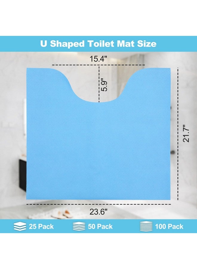 Miumoon Upgraded 25 Pack Disposable Toilet Mats,Super Absorbent Toilet Floor Protector from Urine,Disposable Toilet Floor Mat for Urine,U Shaped Toilet Mat for Urine,Around Toilet Floor Protector 24" x 22" - Image 2