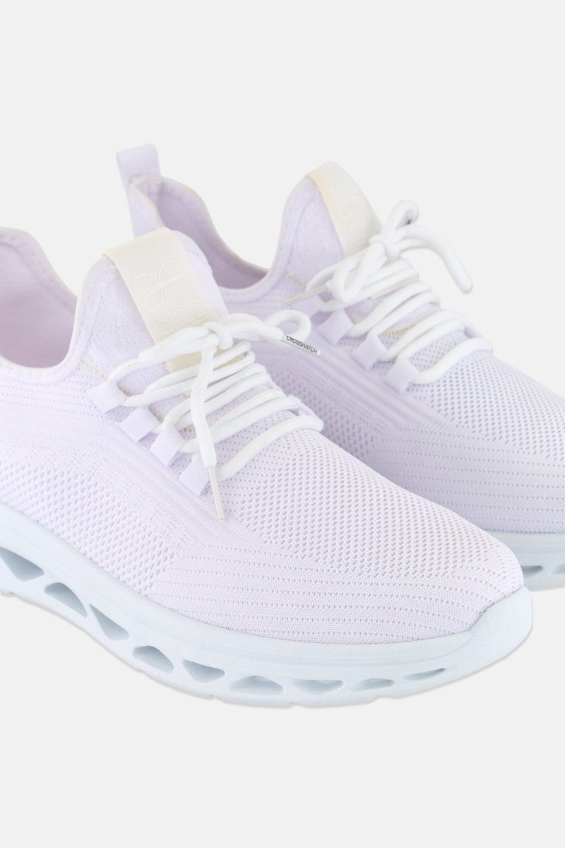 CROSSHATCH أحذية جري للرجال برباط، بيضاء - Image 3