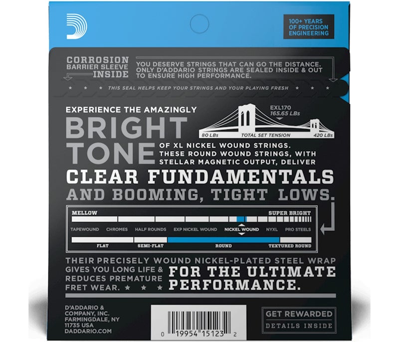 Daddario D'Addario EXL170 Nickel Wound Long Scale Bass 4-Strings Regular Light - 45-100 - Image 3