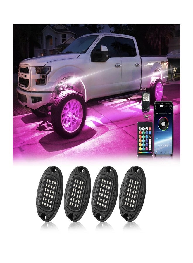 ZONECONA 4Pods Segmented RGB LED Men Rock Lights Kit with APP/RF Remote Control, Upgraded Multicolor Underglow Neon Music Mode Waterproof 12V Fender Lights for Trucks Pickup Jeep Golf Cart ATV UTV - Image 1